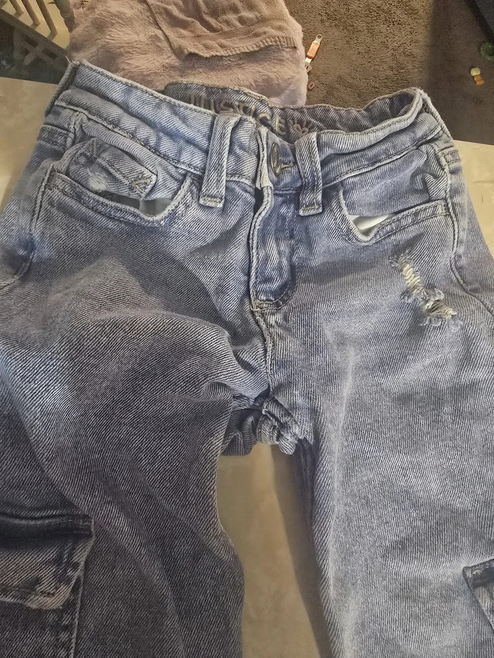 Justice Girls Small SIZE 6 Wide Leg Cargo Jeans